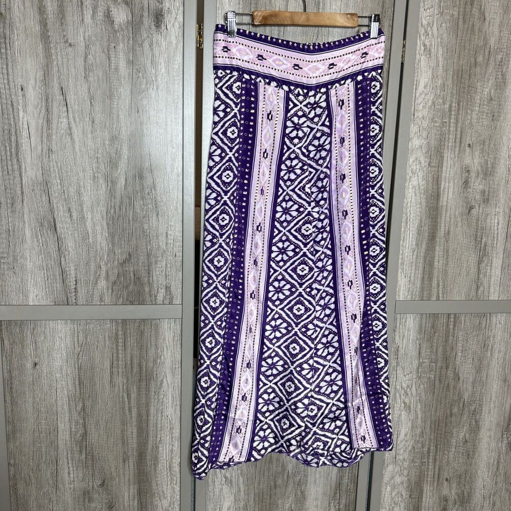 India Boutique Palazzo Pants Size S High Slit Purple Wide Leg NEW